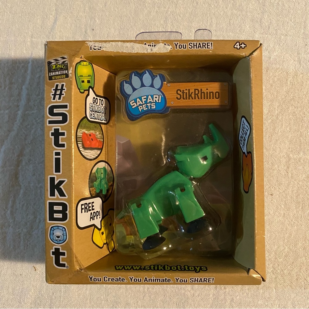 -StikBot Safari Pets StikRhino Green Figure